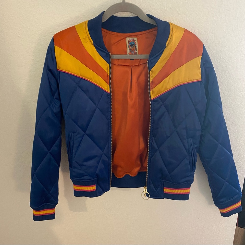 Classic Rock Couture Navy Rising Sun Bomber Jacket